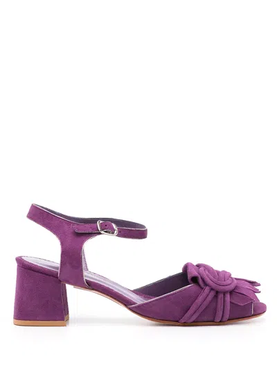 Sarah Chofakian Antonieta Suede Sandals In Purple