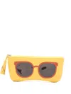 Sarah Chofakian Sunglasses-print Leather Wallet In Yellow