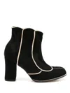 Sarah Chofakian Archie 90mm Contrasting-trim Boots In Black