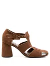 Sarah Chofakian Austin Cut-out 70mm Sandals In Brown
