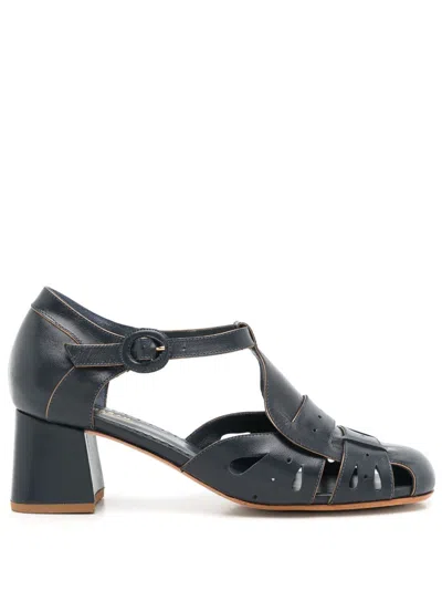 Sarah Chofakian Bastien 40mm Mid-heel Sandals In Black