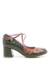 Sarah Chofakian Belis 50mm Colour-block Pumps In Green