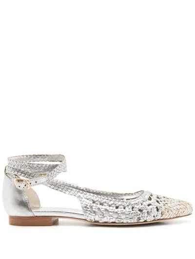 Sarah Chofakian Bistrot Leather Ballerina Shoes In Metallic