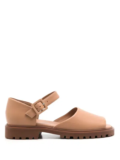 Sarah Chofakian Blanche Leather Sandals In Brown