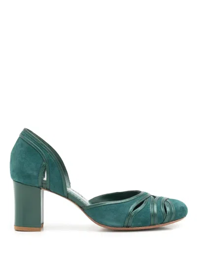 Sarah Chofakian Brive 55mm Leather Pumps In Green
