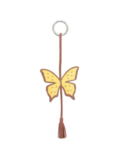 Sarah Chofakian Butterfly Keyring In Red