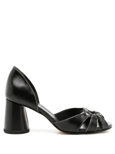 Sarah Chofakian Carrie Peep-toe Shoes In Black