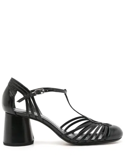 Sarah Chofakian Chamonix 50mm Leather Sandals In Black