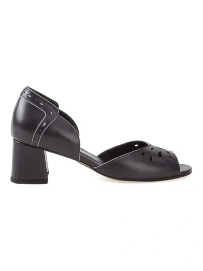 Sarah Chofakian Chunky Heel Pumps In Blue