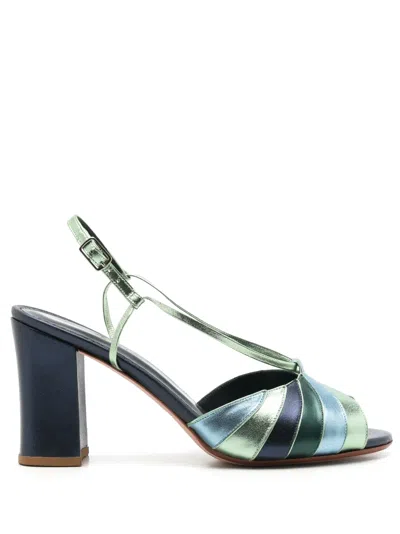 Sarah Chofakian Cocteau 75mm Slingback Sandals In Blue