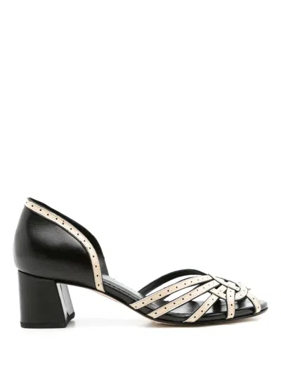 Sarah Chofakian Cordelia 50mm Peep-toe Pumps In Black