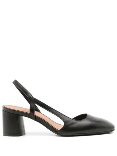 Sarah Chofakian Coucou Duo 65mm Leather Pumps In Black