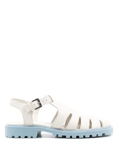 Sarah Chofakian Cut-out Detailed Leather Sandals In White