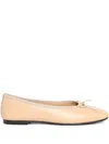 Sarah Chofakian France Lace-up Ballerina Shoes In Neutrals