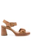 Sarah Chofakian Edie Ankle-strap 85mm Sandals In Brown