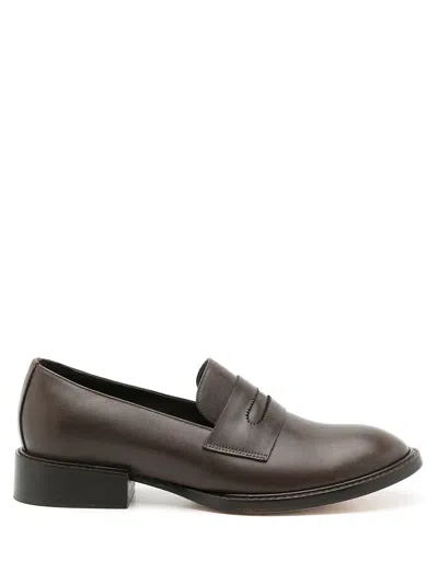 Sarah Chofakian Edward Flat Loafers In Brown