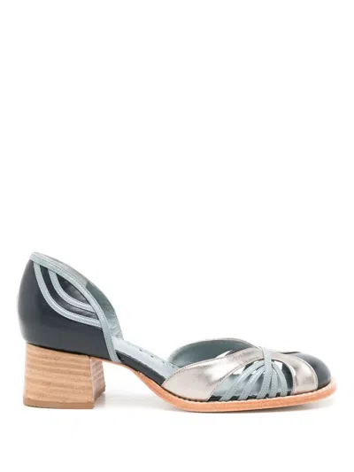 Sarah Chofakian Elaine 35mm Colour-block Pumps In Blue