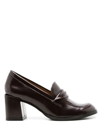 Sarah Chofakian Eliza 70mm Block-heel Loafers In Brown