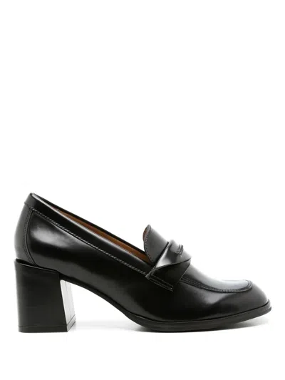 Sarah Chofakian Eliza 70mm Heeled Loafers In Black