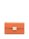 Sarah Chofakian Ella Leather Wallet In Orange