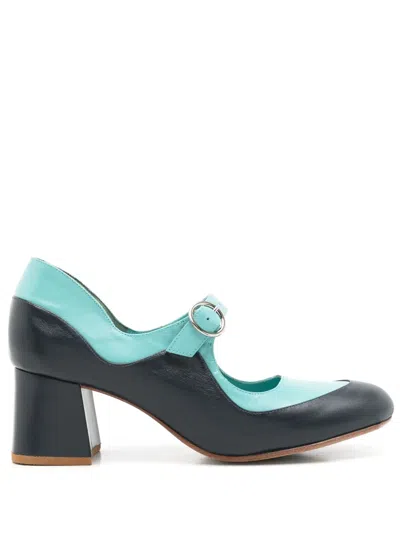 Sarah Chofakian Émile Two-tone Pumps In Blue