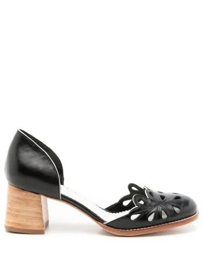 Sarah Chofakian Epoque 60mm Perforated Pumps In Black