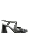 Sarah Chofakian Ethel 65mm Crossover-strap Pumps In Grey