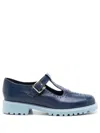 Sarah Chofakian Faisal Leather Mary Janes In Blue