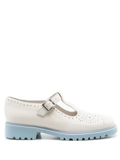 Sarah Chofakian Faisal Leather Mary Janes In White