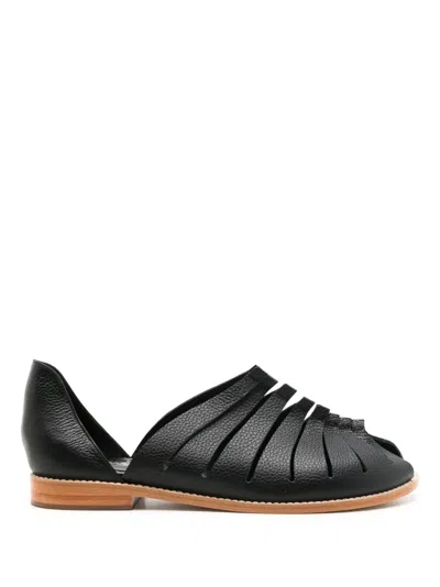 Sarah Chofakian Faustine Cut-out Sandals In Black