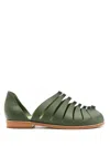 Sarah Chofakian Faustine Cut-out Sandals In Green
