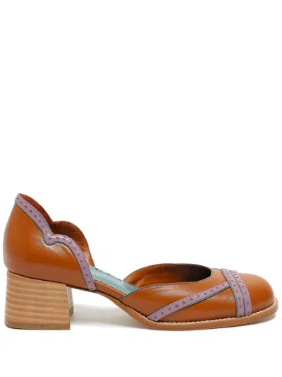 Sarah Chofakian Felice 40mm Pumps In Brown