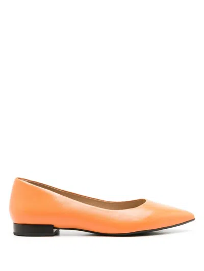 Sarah Chofakian Francesca Leather Ballerina Shoes In Orange