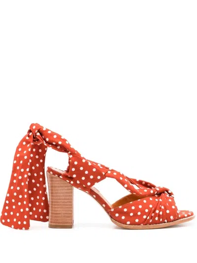 Sarah Chofakian Frida Ankle-tie 90mm Sandals In Brown