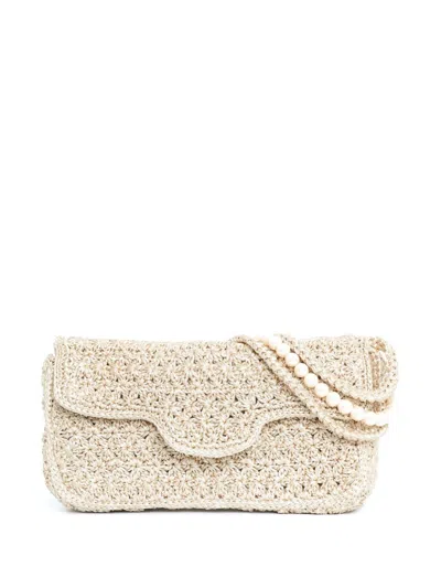 Sarah Chofakian Garrot Crochet Shoulder Bag In Neutrals