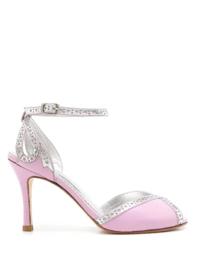 Sarah Chofakian Gellle 75mm Leather Sandals In Purple