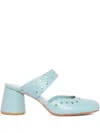Sarah Chofakian Genoise Mules In Blue