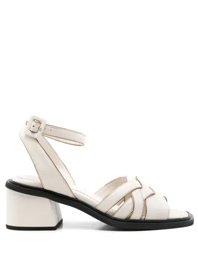 Sarah Chofakian Giverny Leather Sandals In White