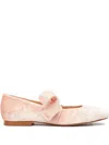 Sarah Chofakian Gris Bow-embellishment Ballet Flats In Pink