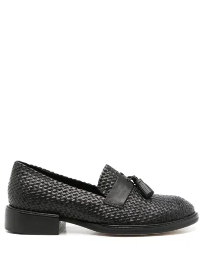 Sarah Chofakian Hockney Woven Loafers In Black