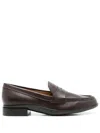 Sarah Chofakian Ignes Almond-toe Leather Loafers In Brown