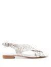 Sarah Chofakian Isolde Flat Sandals In Silver