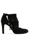 Sarah Chofakian Jean 75mm Fringed Pumps In Black