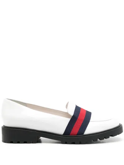 Sarah Chofakian Jockey Strap-detail Leather Loafers In White