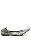 Sarah Chofakian Julia Metallic-effect Ballerina Shoes In Metallic