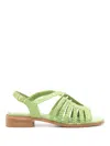 Sarah Chofakian Le Marais Braided Leather Sandals In Green