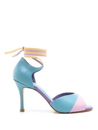 Sarah Chofakian Léon Two-tone Sandals In Blue