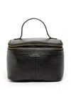 Sarah Chofakian Logo-print Leather Make Up Bag In Black