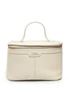 Sarah Chofakian Logo-print Leather Make Up Bag In White