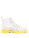 Sarah Chofakian Louis Leather Ankle Boots In White